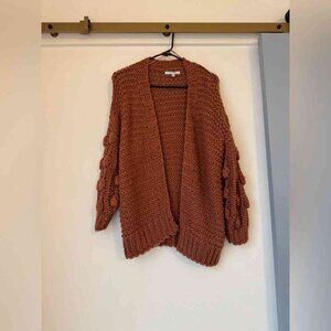 Chunky Knit Cardigan- Rose Color